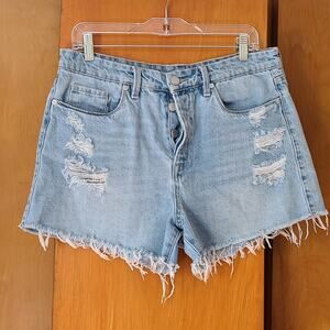 Womens Blanknyc The Barrow Cutoff Shorts 31 Distressed Button Fly Casual
